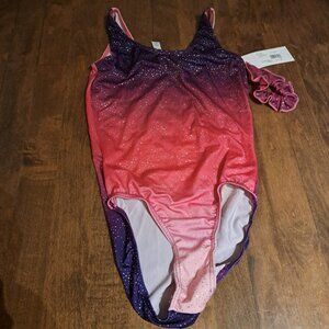 Mondor pink purple ombre sparkles competition gymnastic bodysuit adult small NWT